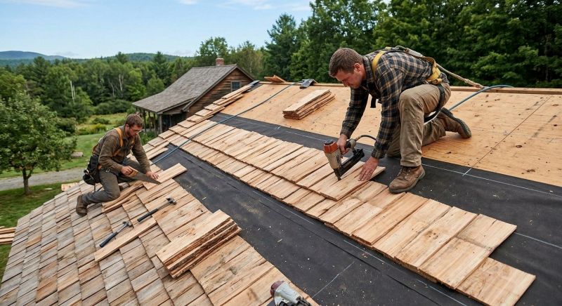Natural Wood Roof Installation in Larimer County, CO